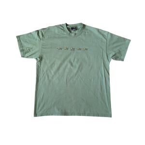 Y2K Sessions Shirt Mens XL Green 5 Stars Logo Skater Brand USA Streetwear Beachy